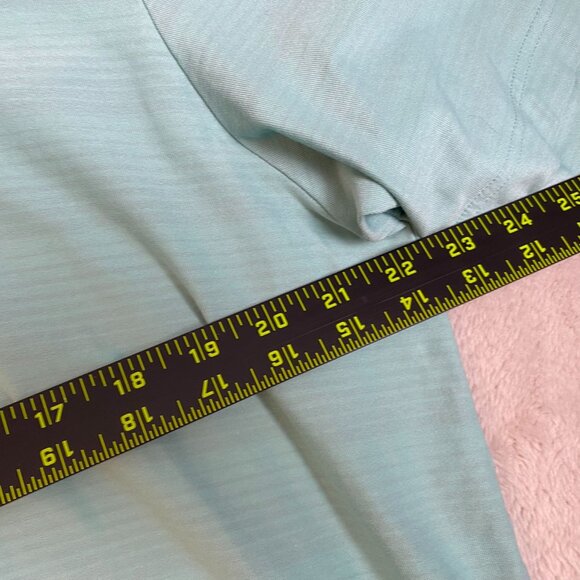 TravisMathew Mens Polo Shirt Size XL Light Blue Striped Short Sleeve Polyester B - Picture 5 of 8